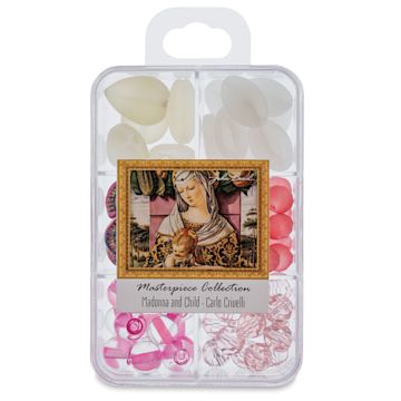 Open in modal - John Bead Masterpiece Collection Glass Bead Box - Madonna and Child/Carlo Crivelli (Front of packaging)