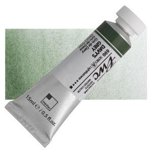 PWC Extra Fine Professional Watercolor - Davy's Grey, 15 ml, Swatch with Tube