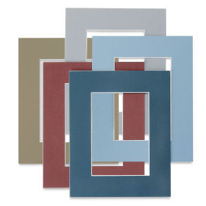Blick White Core Pre-Cut Mats -A variety of Color mats shown stacked