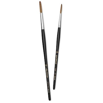 Open in modal - Da Vinci Kolinsky Red Sable Lettering Brushes - Short Handle, Set of 2, laid out