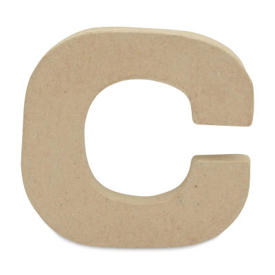 DecoPatch Paper Mache Small Kraft Letter - C, Lowercase, 3-2/5" W x 3-2/5" H x 1/2" D