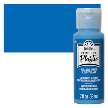 Open in modal - FolkArt Paint for Plastic - Blue Spritz, 2 oz bottle and swatch