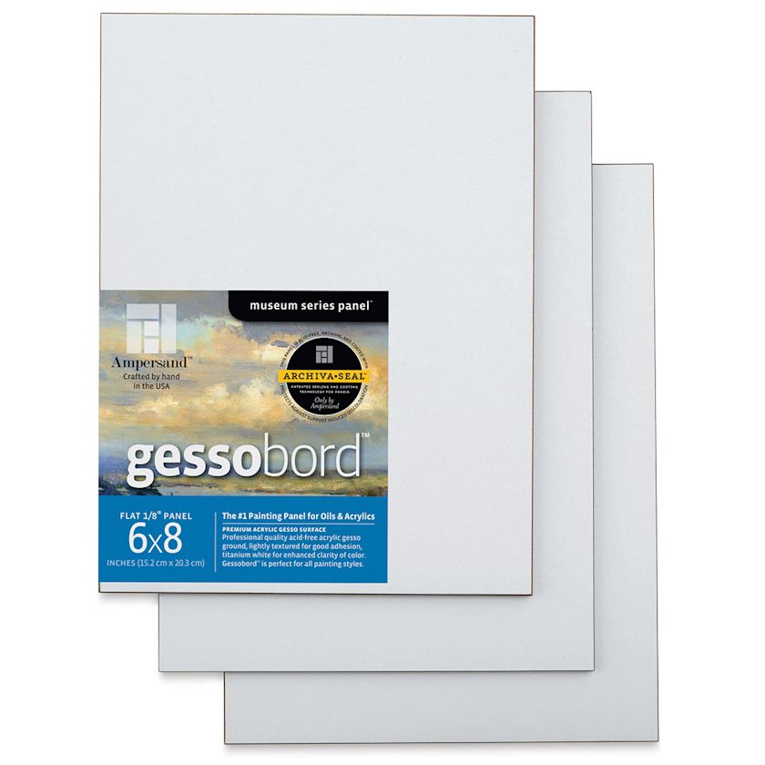 Ampersand Gessobord 6" x 8", 1/8" Flat, Pkg of 3 BLICK Art Materials