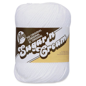 Lily Sugar N' Cream Yarn - 2.5 oz, 4-Ply, White