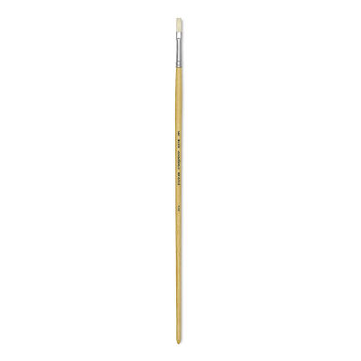 Blick Academic Bristle Brushes - Long handled Flat Brush shown upright
