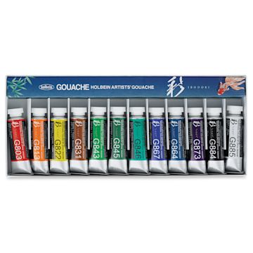 Open in modal - Holbein Irodori Artist Gouache - Summer, Set of 12, 15 ml Tubes