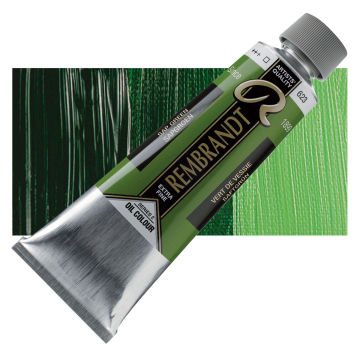 Open in modal - Rembrandt Artists' Oil Color - Sap Green, 150 ml tube and swatch