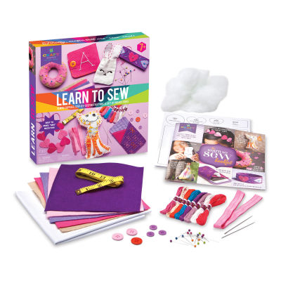 Craft-Tastic Learn To Sew Kit (Kit contents shown with packaging)