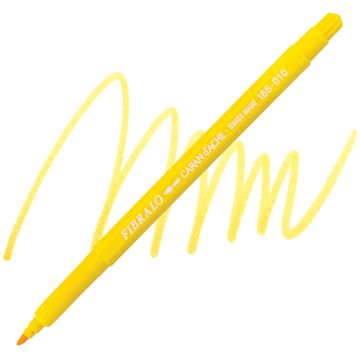 Open in modal - Caran d'Ache Fibralo Marker - Yellow marker and swatch