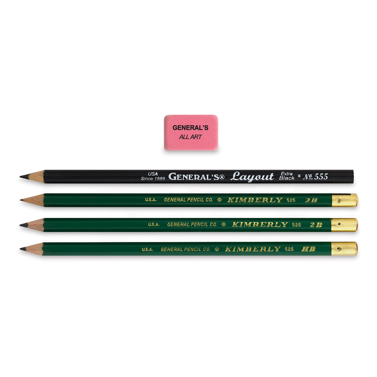 General's Kimberly Graphite HB Drawing Pencils Lot of 8
