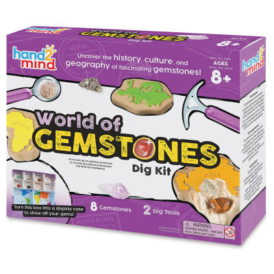 Hand2Mind World of Gemstones Dig Kit (front of packaging)