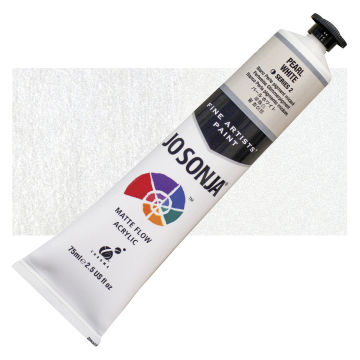 Chroma’s Jo Sonja Specialty Acrylic Paint - Metallic Pearl White, 75 ml tube and swatch