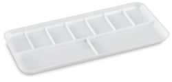 Richeson Plastic Tray Palette - Top view of empty palette showing mixing areas and wells