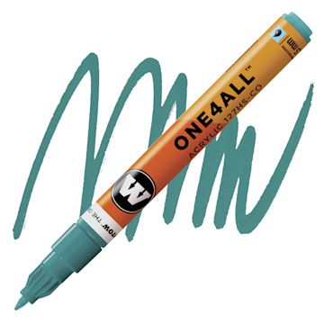 Open in modal - Molotow One4All Acrylic Marker - 1.5 mm Tip, Lagoon Blue marker and swatch