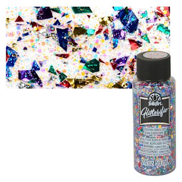 Open in modal - FolkArt Glitterific Acrylic Paint - Kaleidoscope - Bottle and Swatch