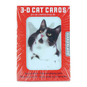 Kikkerland 3D Cats Playing Cards, in packaging