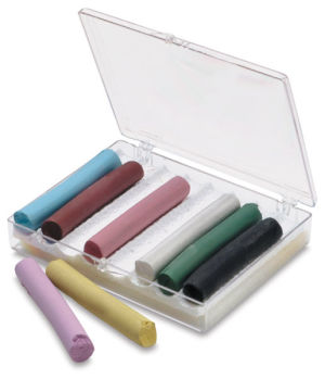 Amaco Lead Free Underglaze Chalk Crayons - Open package of Set no 1 Chalk Crayons with 2 removed