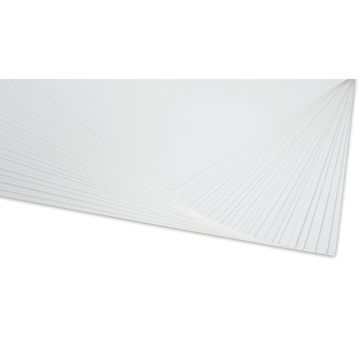 Open in modal - Pacon Railroad Board - 22" x 28" x 4 Ply, White, 50 Sheets, sheets fanned out