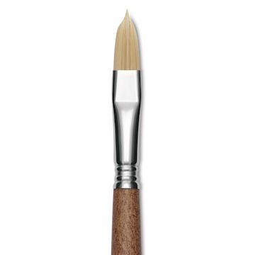 Open in modal - Escoda Futura Synthetic Bristle Brush - Series 5414, Filbert, Size 12, Long Handle, close-up