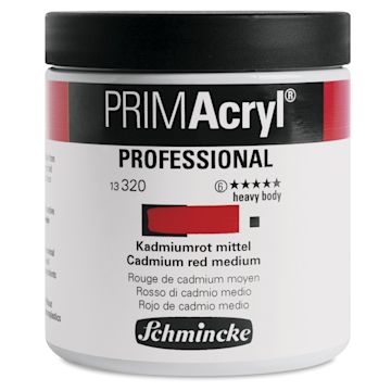 Open in modal - Schmincke Primacryl Professional Acrylic Paint - Cadmium Red Medium, 237 ml Jar