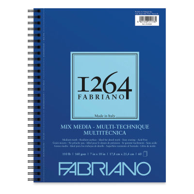 
Fabriano 1264 Mixed Media Paper Pad - 10" x 7", 110 lb, 60 Sheets
