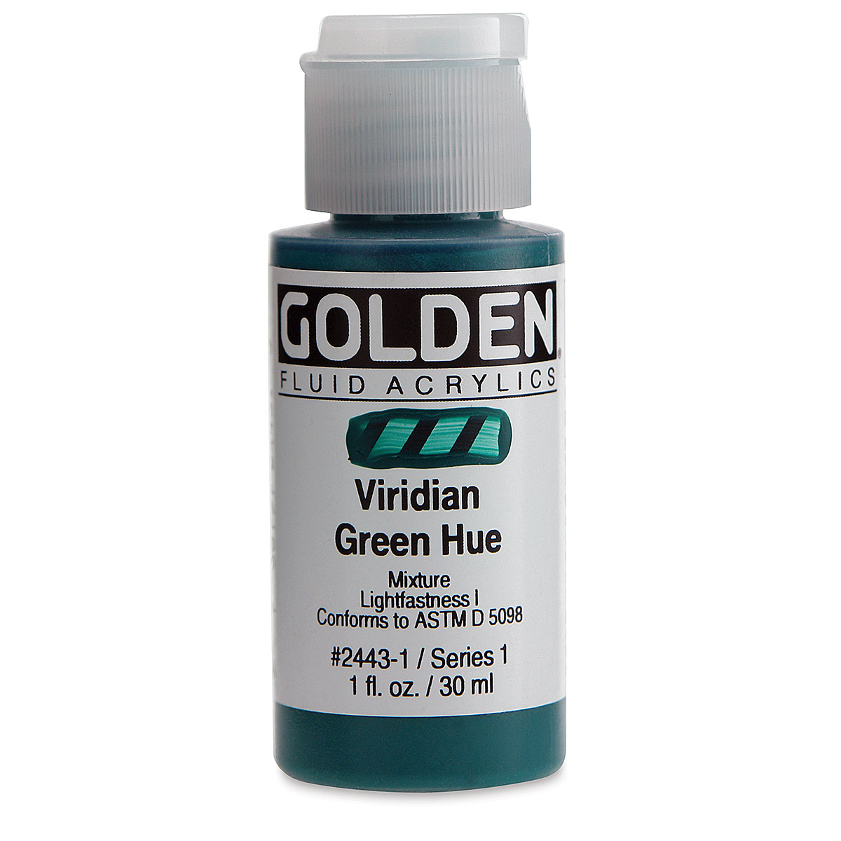 Golden Historical Fluid Acrylic Viridian Green Hue 1 oz.