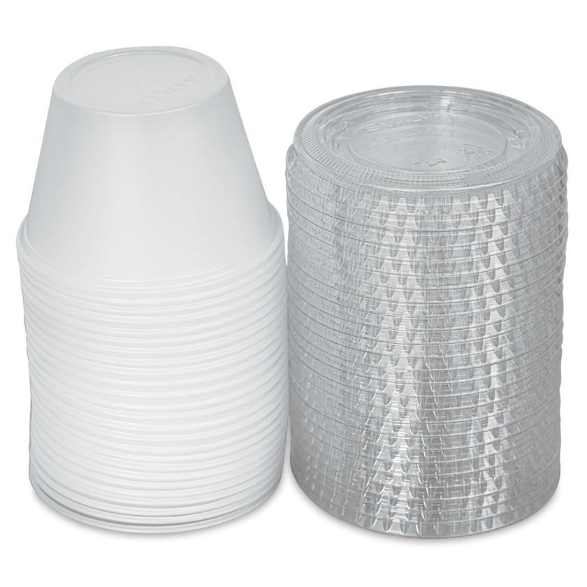Uline Plastic Cups with Lids 4 oz, Pkg of 25 BLICK Art Materials