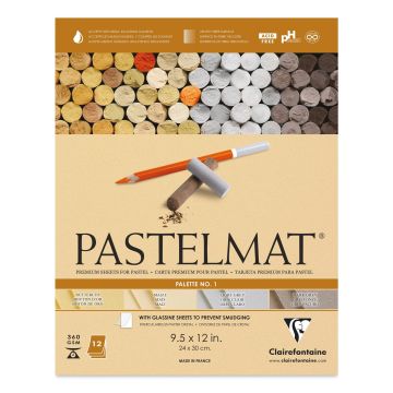 Clairefontaine Pastelmat Pad - 9-1/2" x 12", Assorted, Palette No. 1, 12 Sheets (front of pad)