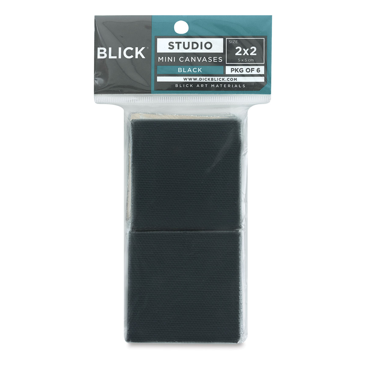 Blick Studio Mini Cotton Canvas - 2 x 2, Black, Pkg of 6