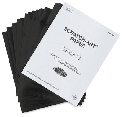 Scratch Art Paper, Pkg of 50 - White Sheets