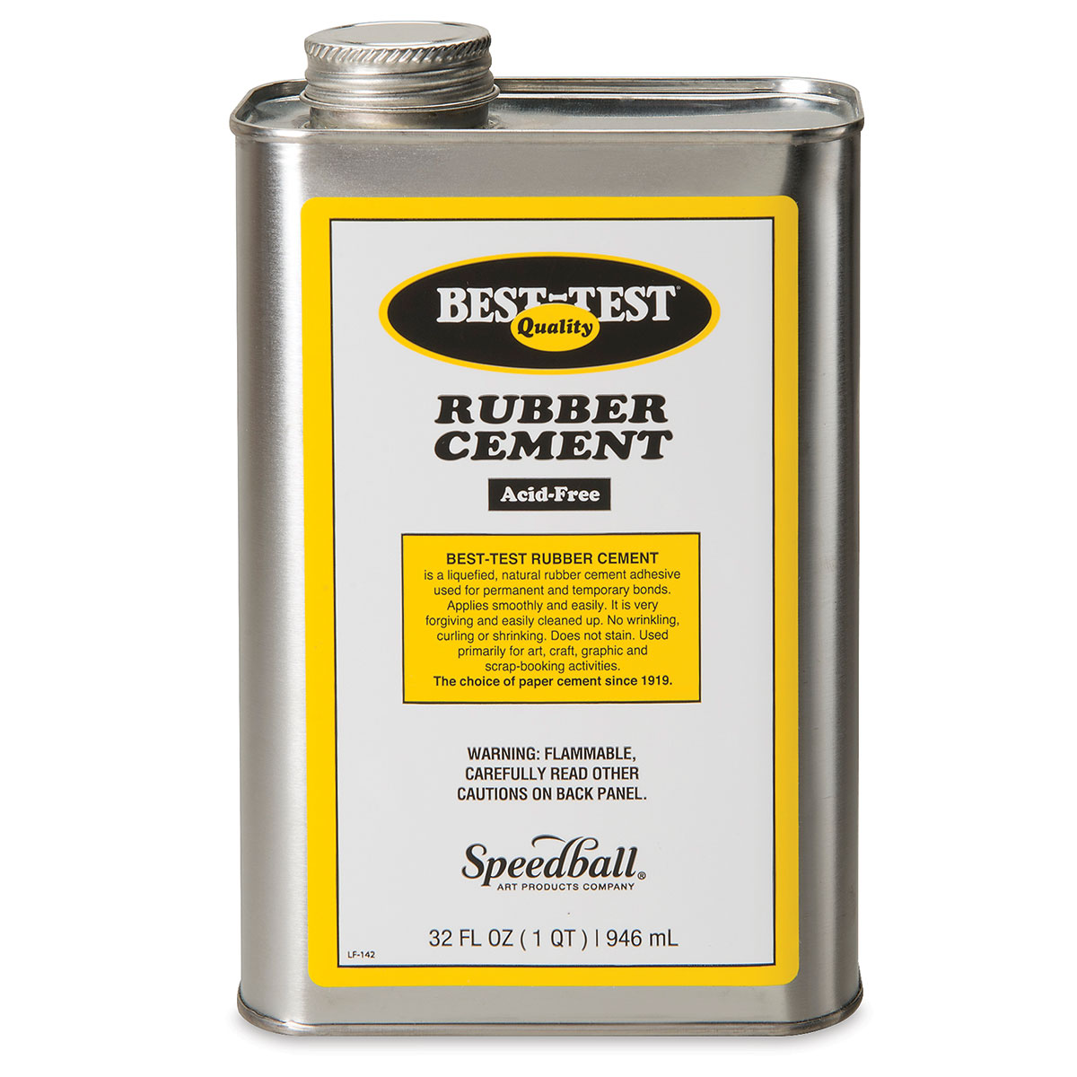 Best Test Rubber Cement- 8 oz. with Brush in Cap