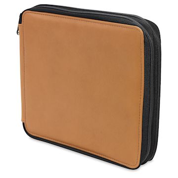 Open in modal - Speedball Classic Leather Pencil Case - Saddle Brown, for 96 Pencils