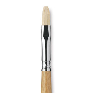 Escoda Clasico Chungking White Bristle Brush - Flat, Long Handle, Size 10