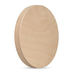 American Easel Ranger Board Cradled Round Birch Painting Panel - 8"Dia. x 7/8"D (Front, Angled view)