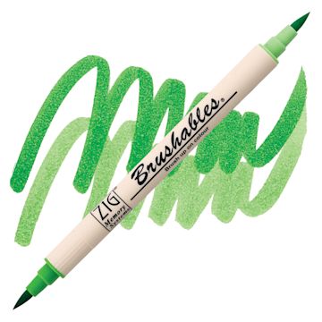 Open in modal - Zig Brushables Dual Tip Marker - Spring Green marker and swatch