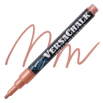 Open in modal - VersaChalk Wet Erase Liquid Chalk Marker - Metallic Copper, 3 mm, swatch and marker