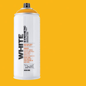 Montana White Spray Paint - Sunflower, 400 ml, Spray Can with Swatch