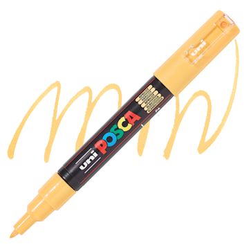 Open in modal - Posca Paint Marker - Apricot, X-Fine, Bullet Tip, 0.7 mm - swatch and marker