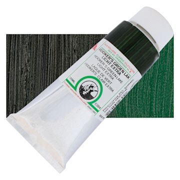 Open in modal - Old Holland Classic Oil Color - Hooker's Green Lake Light Extra, 125 ml tube and swatch