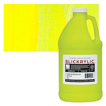 Open in modal - Blickrylic Student Acrylic - Fluorescent Yellow, Half Gallon and swatch