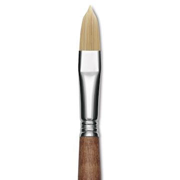 Open in modal - Escoda Futura Synthetic Bristle Brush - Series 5414, Filbert, Size 14, Long Handle, close-up