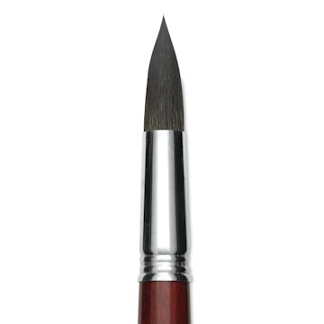 Open in modal - Escoda Aquario Squirrel Hair Brush - Round, Short Handle, Size 22, close-up