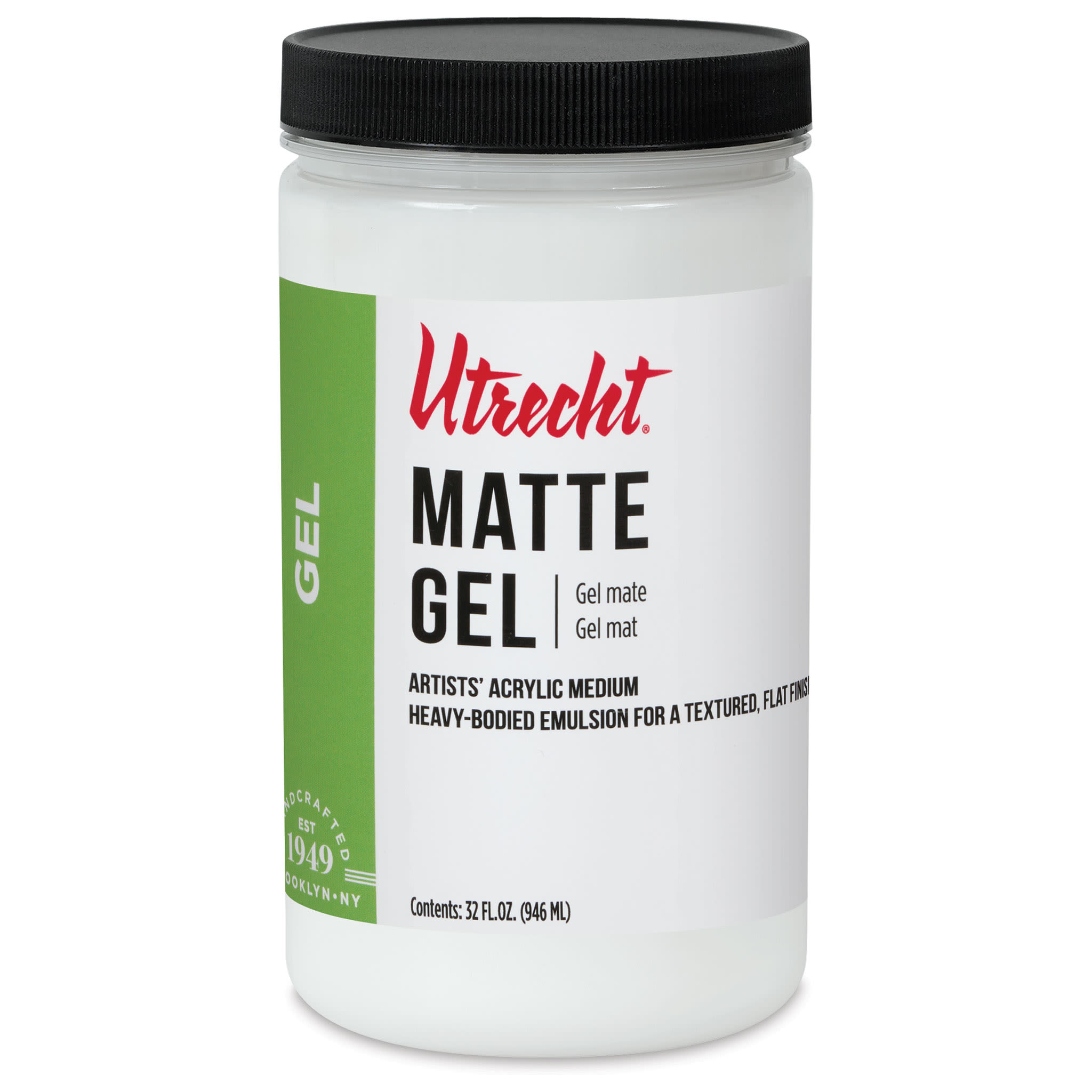 New look! Same formula - Utrecht Artists' Acrylic Gel Medium - Gel Matte Medium, 32 oz