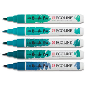 Royal Talens Ecoline Brush Pen Marker Set- 5 Green/Blue Hues