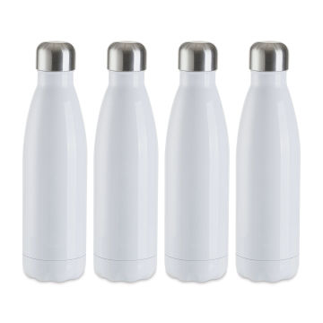 Craft Express Sublimation Printing Stainless Steel Cola Shaped Bottles - 17 oz, White, Set of 4 (out of packaging)