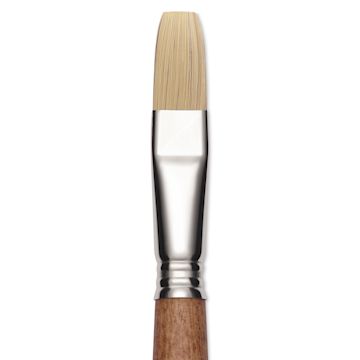 Open in modal - Escoda Futura Synthetic Bristle Brush - Series 5424, Flat, Size 16, Long Handle, close-up
