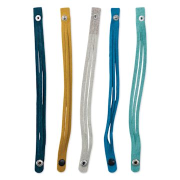 Open in modal - Realeather Suede Mystery Braid Bracelets - Assorted Colors, Set of 5