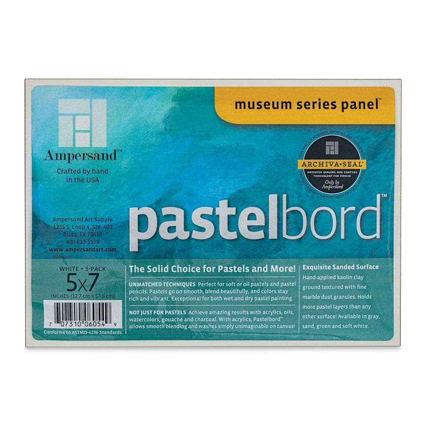 Ampersand Pastelbord Panel Pack 5" x 7", 1/8" Profile, White, Pkg of