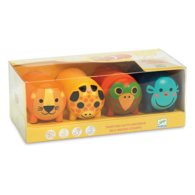 Djeco Children's Stampers - Safari Animals, Set of 4 (In packaging)