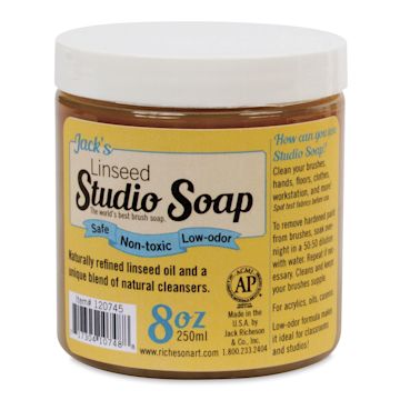 Open in modal - Jack's Linseed Studio Soap - Front of 8 oz jar shown